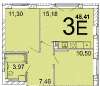 Продам 2-комнатную квартиру, ул. Академика Парина 43/3, 48 м²