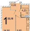 Продам 1-комнатную квартиру, ул. Академика Парина 43, 33.3 м²