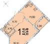 Продам 1-комнатную квартиру, пр-т Академика Сахарова 27/2, 44.2 м²