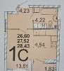 Продам студию в Екатеринбурге, Втузгородок, ул. Академика Парина д. 35, 28 м²
