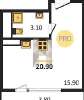 Продам студию в Екатеринбурге, ВИЗ, ул. Крауля стр. 3, 22.8 м²